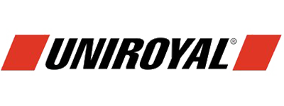 UNIROYAL logo (brand wordmark) with red diagonal accents on sides.
