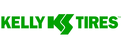 Kelly Tires logo in bold green letters with a stylized K emblem