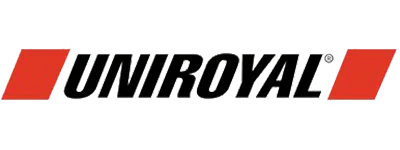 UNIROYAL logo (brand wordmark) with red diagonal accents on sides.